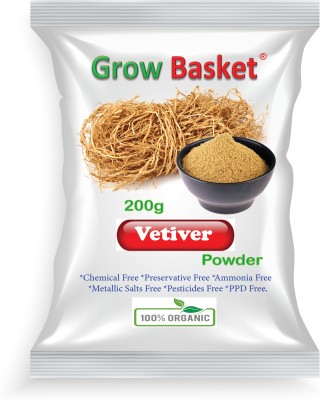 Grow Basket Lavancha Vetiver/Khus Root Powder Vala Kas Ramacham Vetiveria zizanioides Powder(200 g)