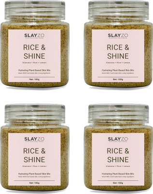 Slayzo Rice & Shine Herbal Skin Powder For Skin Hydration 100g Each (Pack of 4) 400gm(400 g)