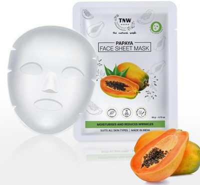 TNW - The Natural Wash papaya face sheet mask moisturises and reduces wrinkles suits all skin types(20 g)