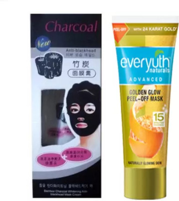 Everyuth Naturals Charcoal Peel off Mask + Golden Glow Peel off Mask (2 Items in the set)(50 g)
