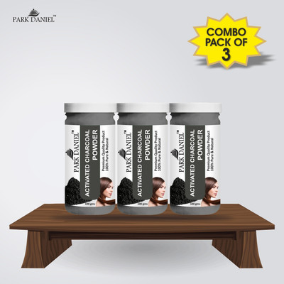 PARK DANIEL Pure and Natural Activated Charcoal Powder-For Glowing Skin and Pimples Combo Pack 3 bottles of 100 gms(300 gms)(300 g)