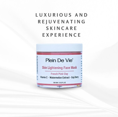 Plein De Vie Skin Lightening Face Mask - French Pink Clay, Vitamin C(100 g)