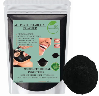 Beautoherb Glow Charcoal Powder for face pack smooting(400 g)