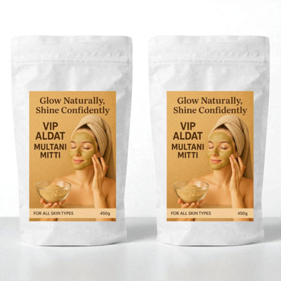 VIP ALDAT Mutani Mitti Herbal Glow Radiance Skin Bright Detox Natural Care Pack 2 (2×450g)(900 g)
