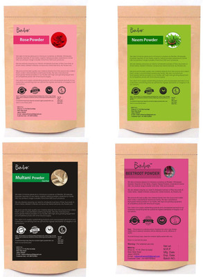 BIndian Rose Neem Multani Mitti & Beetroot Face Pack Powder Pack Of 04 (50gm Each)(200 g)