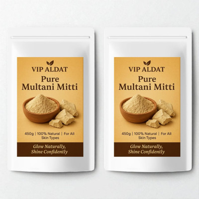 VIP ALDAT Pure Herbal Multani Mitti Glow True Radiance Skin Pack (450g × 2 = 900g)(900 g)