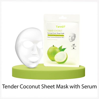 tanvi27 Tender coconut Face Sheet Mask With Serum For Women and Men(20 g)