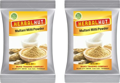 HERBALHUT NATURALS Multani Mitti Powder - pack of 2(200 g)