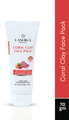 Lashika Coral Clay Face Pack with Pink Clay, Kaolin Clay & Strawberry(70 ml)