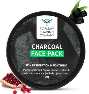 BOMBAY SHAVING COMPANY Charcoal Face Pack Anti-Pollution & Anti- Blackhead, No Parabens, Wash Off Face Mask, Black, 100 g(100 g)