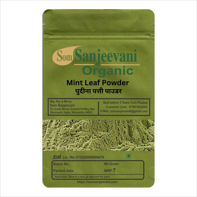 SOM SANJEEVANI Pudina Leaves Powder 100g in zipper pack 1 For hair ,skin &Health Benefits(100 g)