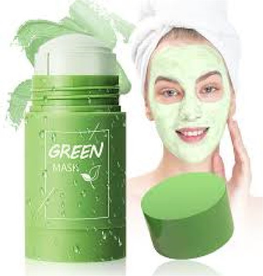 Luipui long lasting glow on face perfect green tea mud form face mask stick pack of `1(40 g)