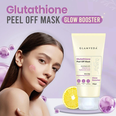 GLAMVEDA Glutathione Glow Booster Peel Off Mask with Vitamin C & Hyaluronic Acid(100 g)