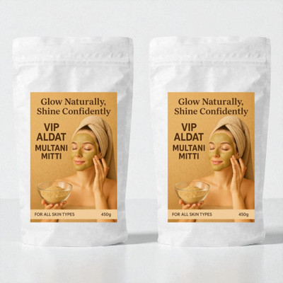 VIP ALDAT Multani Mitti Powder for Fair Smooth Glow – Pack of 2 (2×450g)(900 g)