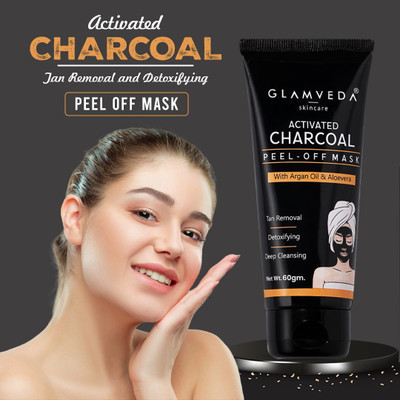 GLAMVEDA Charcoal Peel off Face Mask | Face Pack For Anti Pollution & Blackhead Removal(60 g)