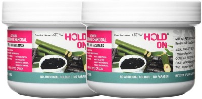 HOLD ON Bamboo Charcoal Peel-Off Face Mask For Removing Blackheads, Whiteheads Pack Of 2(500 ml)