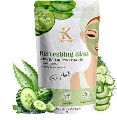 KIMAYRA Aloe Vera +Cucumber Face Pack Powder For Refreshing Glow Skin |Hydrates, Soothes(75 g)