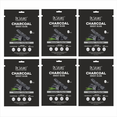 DR.SASAKI COMPLETE SKIN CARE Charcoal Serum Sheet Mask | Detoxifying & Purifying Facial Mask(150 ml)