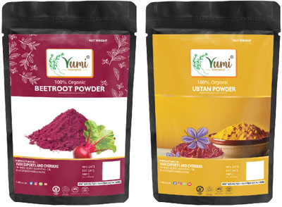 yumi mehandi Combo of 2 Natural Beetroot and Ubtan Powder for Face Pack each 100g(200 g)
