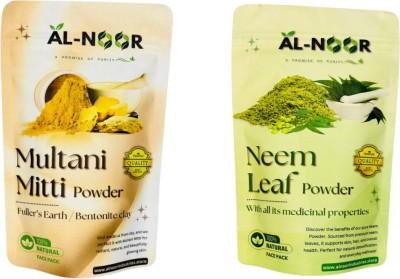 ALNOOR Neem Leaf & Multani Mitti Powder Combo for Face Mask – Natural Skin Care Pack(100 g)