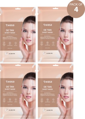 Twasa De Tan Sheet Mask for Tan Removal & Sun Damage Protection | All Skin Types(80 ml)