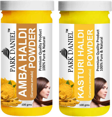PARK DANIEL Premium Amba Haldi Powder & Kasturi Haldi Powder Combo Pack of 2 Bottles of 100 gm (200 gm )(200 g)