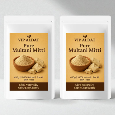 VIP ALDAT Mitti Organic Herbal Oil Control Glow Bright Skin Radiance Pack 2 (2×450g)(900 g)