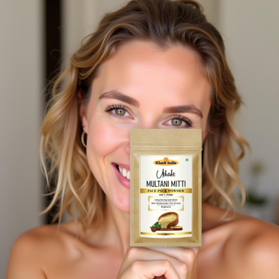 Utkrisht Khadi Multani Mitti Face Pack Powder for Youthful Face and Clear Skin(100 g)