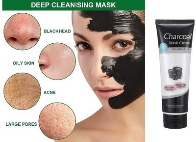 BLUEMERMAID Charcoal Peel Off Mask Active Cooling Effect | Deep Skin Purifying(130 g)