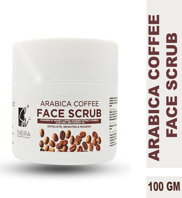 SNEIRA Arabica Coffee Face Scrub,Tan & Revitalizing, Removal Gentle Exfoliation.(100 g)
