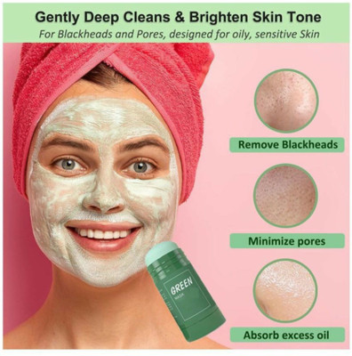 Yuency Green Tea Purifying Clay Stick Mask Anti Acne Cleaning Solid Mask Stick(40 g)