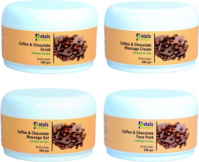Petals Herbal Coffee & Chocolate Facial Kit 2Kg | Scrub | Cream | Gel | Pack(2000 g)