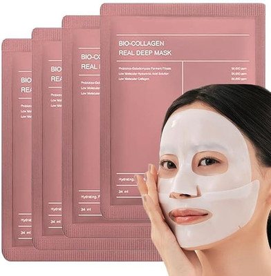 DR.VS Bio-Collagen Overnight Face Mask | Korean Glass Skin Hydrogel Mask (Pack of 4)(34 ml)