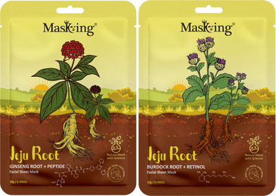 MasKing Facial Sheet Mask Burdock Root & Retinol, Ginseng root & Peptide(40 g)