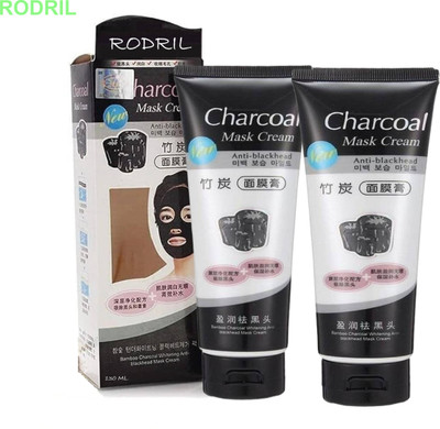 rodril CHARCOAL PEEL-OFF MASK FOR BLEMISH REMOVAL PACK OF 2(260 ml)