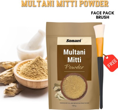 Sonavi Multani Mitti powder for Face, Skin and Hair Fuller's Earth(100 g)