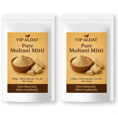 VIP ALDAT Pure Multani Mitti Glow Herbal Beauty Care Pack (450g × 2 = 900g)(900 g)
