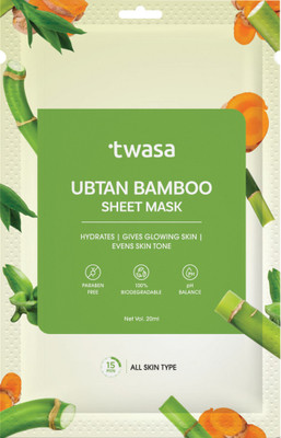 Twasa Ubtan Face Mask For Glowing Skin with Bamboo, Turmeric & Saffron Extract(20 ml)