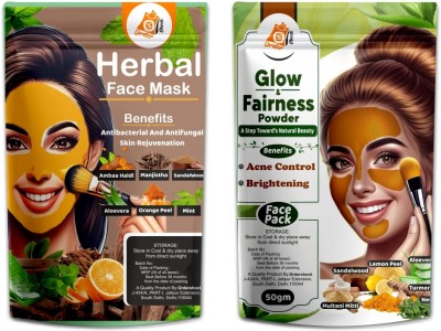 Ordershock Herbal Face Mask & Glow, Fairness Skin Powder Combo Face Skin Care Powder(100 g)