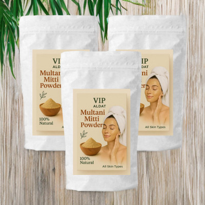 VIP ALDAT Earth Touch Multani Mitti 3 Pack – Ayurvedic Brightness and Skin Detox(450 g)