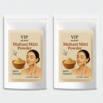 VIP ALDAT Multani Mitti Glow Golden Shine Herbal Brightness Skin Care Pack 2 (2×450g)(900 g)