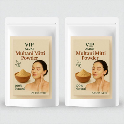 VIP ALDAT Multani Mitti Glow Natural Luxe Herbal Detox Brightness Pack 2 (2×450g)(900 g)