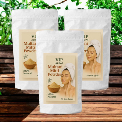 VIP ALDAT Herbal Secret Multani Mitti 3 Pack – Pure Clay for Smooth Skin(450 g)
