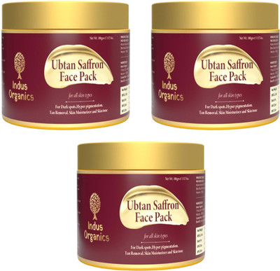 Indus Organics Ubtan Saffron Face Pack (Pack of 3 - 100g each)(300 g)