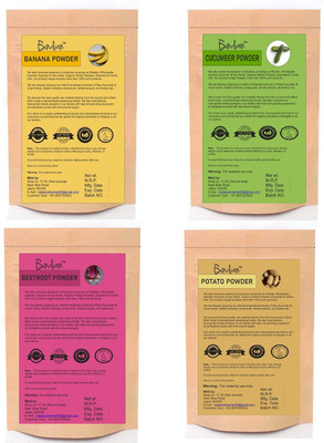 BIndian Banana Beetroot Cucumber & Potato Face Pack Powder Pack Of 04 (50gm Each)(200 g)