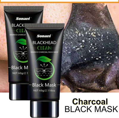 Sonavi Charcoal Peel Off Mask For Blackhead, Dead Skin & Tan Removal, Set of 2(120 ml)