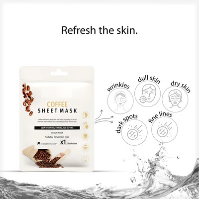 manasona Coffee Face Sheet Mask With Serum For Women and Men All Skin Types(20 g)