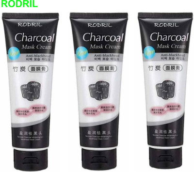 rodril CHARCOAL PEEL-OFF MASK FOR CLEAN AND CLEAR SKIN PACK OF 3(390 ml)