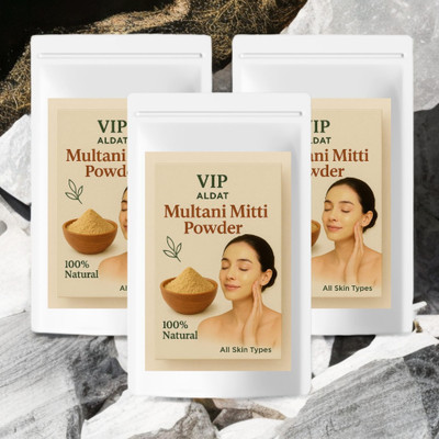 VIP ALDAT Ayurvedic Clay Care 3 Pack Multani Mitti for Herbal Skin Clarity(450 g)