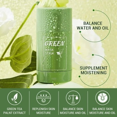 REIMICHI Oil Control,Green Tea Purifying Clay Stick Mask,Poreless Deep Cleanse Mask(40 g)